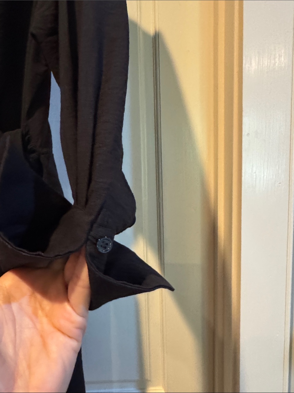 H&M Black Wrap Mini Dress with Collar and Side Tie - Picture 4 of 5